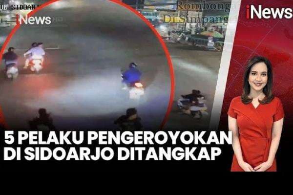 Terekam CCTV Gerombolan Gangster Serang Remaja di Sidoarjo, 5 Pelaku Ditangkap