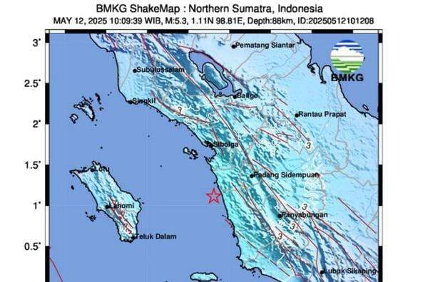 Breaking News! Gempa Besar M5,3 Guncang Padang Sidempuan Sumut