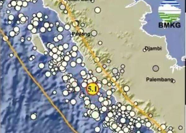 Gempa M5,1 Guncang Mukomuko Bengkulu, Tak Berpotensi Tsunami