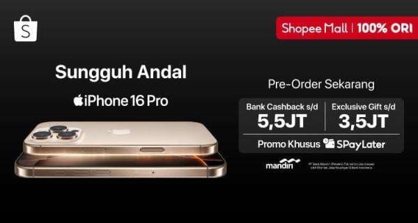 iPhone 16 Resmi Hadir di Indonesia, Siap Dipesan lewat Official Store di Shopee Mall