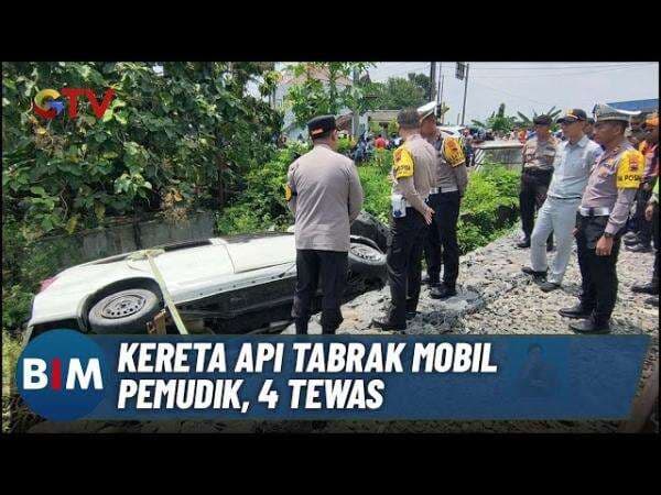 Tragis! Mobil Pemudik Ditabrak Kereta di Sukoharjo, Empat Orang Tewas