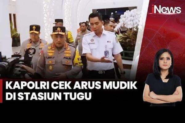 Kapolri Cek Arus Mudik di Stasiun Tugu Yogyakarta, Beri Bingkisan ke Penumpang