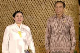 Kenakan Kebaya Kartini, Puan Maharani Tampil Anggun di Red Carpet World Water Forum ke-10