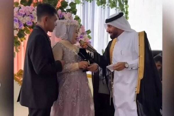 Kocak! Majikan asal Arab Saudi Pidato di Pernikahan ART di Indonesia, Warga cuma Jawab Aamiin