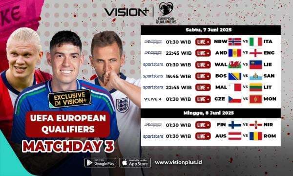 Link Live Streaming Kualifikasi Piala Dunia 2026 Zona Eropa di Vision+: Norwegia Vs Italia