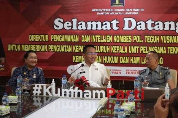 Kunjungi Kanwil Kemenkumham Lampung, Dirpamintel Ditjenpas Kombes Teguh Berikan Penguatan