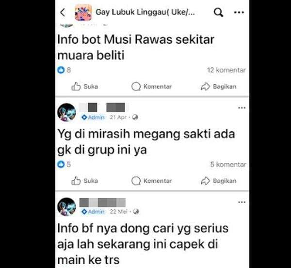Heboh! Grup 'Gay Lubuklinggau' di Facebook Miliki Ribuan Pengikut