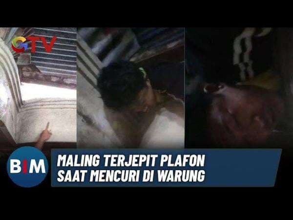 Maling Terjepit di Plafon dan Ditemukan dalam Kondisi Lemas