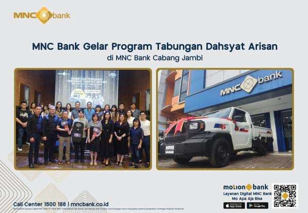 Rangkaian Program Tabungan Dahsyat Arisan: MNC Bank Serahkan Mobil dan Hadiah Istimewa Lainnya ke Nasabah Cabang Jambi