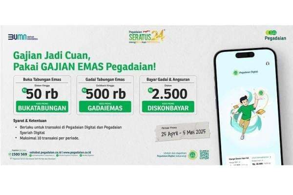 Gajian Tiba, Nikmati Promo Diskon dan Goldback di Pegadaian Digital 