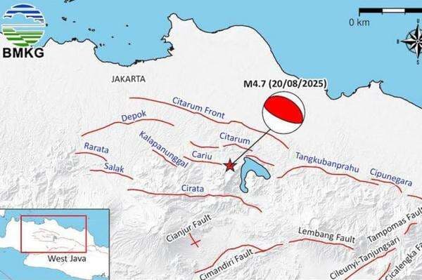 BMKG: Gempa Bekasi Dipicu Segmen Citarum Sesar Naik Busur Belakang Jabar