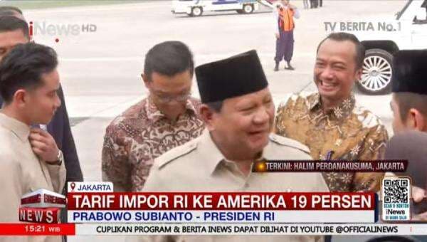 Trump Turunkan Tarif Impor ke Indonesia Jadi 19 Persen, Prabowo: Saya Nego Terus