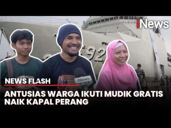 1.495 Peserta Mudik Gratis TNI AL Naik Kapal Perang Tiba di Jakarta 