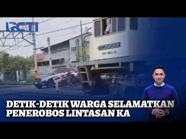 Aksi Heroik Warga Bekasi Selamatkan Pengendara yang Nyaris Tertabrak Kereta