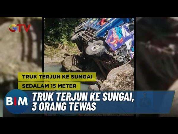 Truk Terjun ke Sungai Sedalam 15 Meter di Pesisir Barat, Tiga Orang Tewas