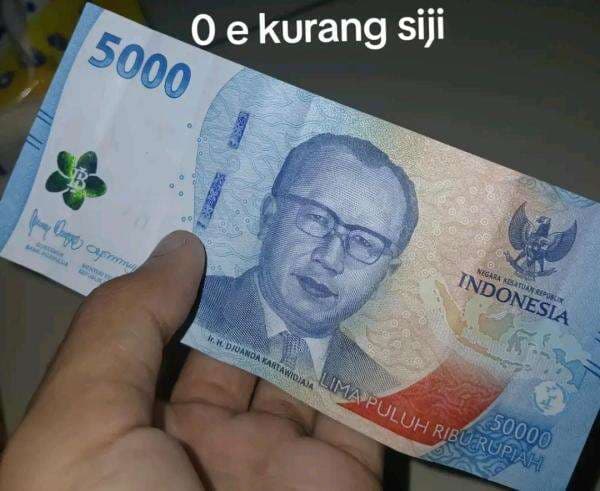 Viral Uang Rupiah Pecahan Rp50.000 tapi Tertulis Nominal Rp5.000