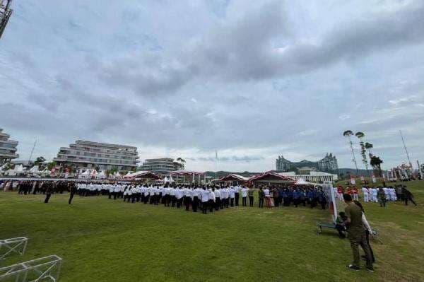 Tanpa Kehadiran Pejabat Pusat, Upacara HUT ke-80 RI di IKN Tetap Khidmat