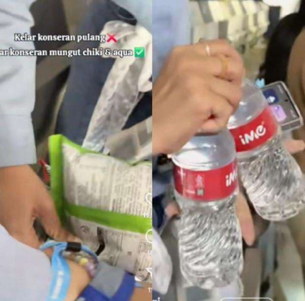 Wanita Ini Viral karena Pungut Makanan dan Air di Tempat Konser, Netizen: Daripada Mubazir
