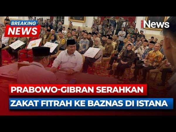 Presiden Prabowo Subianto Serahkan Zakat Melalui Baznas di Istana Negara