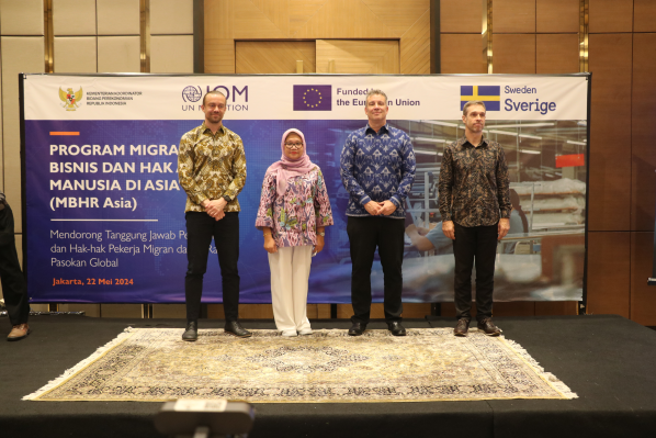 IOM, Swedia, dan Uni Eropa Berkolaborasi dengan Kemenko Perekonomian Luncurkan Program Migrasi, Bisnis dan Hak Asasi Manusia di Indonesia
