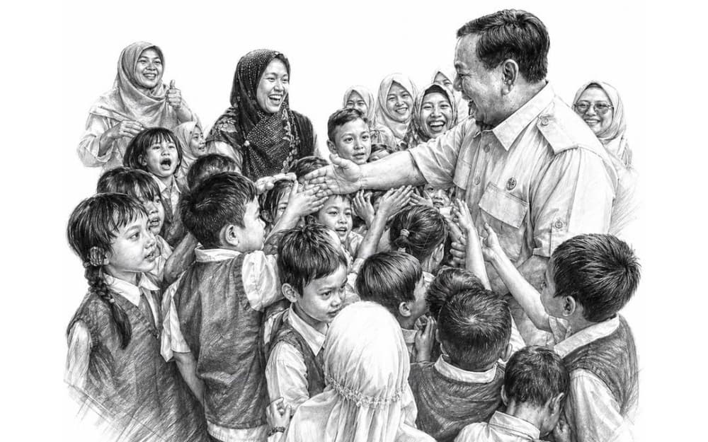 Prabowo Ucapkan Selamat Hari Pendidikan Nasional, Unggah Gambar Sketsa Hitam-Putih Prabowo Ucapkan Selamat Hari Pendidikan Nasional, Unggah Gambar Sketsa Hitam-Putih