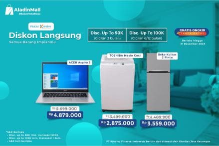 Serbu Seasonal Promo Kredivo di AladinMall, Ada Diskon hingga Rp100 Ribu Serbu Seasonal Promo Kredivo di AladinMall, Ada Diskon hingga Rp100 Ribu