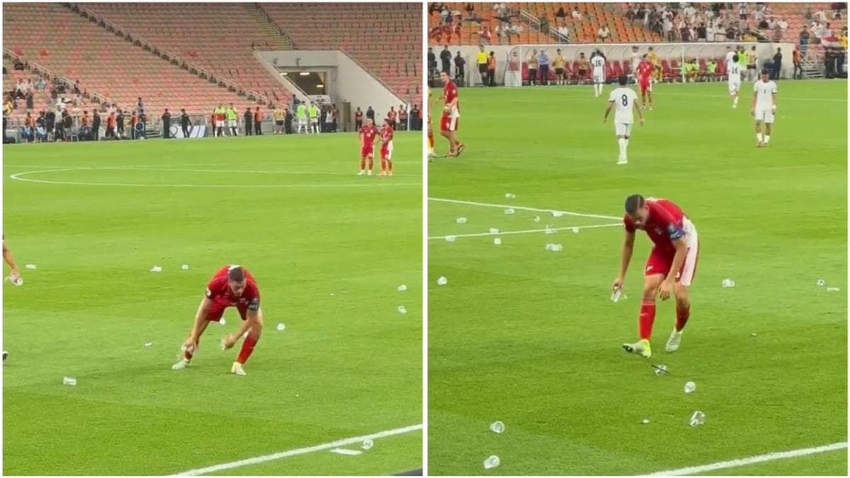 Viral Video Jay Idzes Bersihkan Sampah yang Dilempar ke Lapangan saat Laga Indonesia Vs Irak Viral Video Jay Idzes Bersihkan Sampah yang Dilempar ke Lapangan saat Laga Indonesia Vs Irak