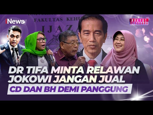 Dr Tifa Sindir Relawan Jokowi: Jangan Jual CD dan BH Demi Panggung Dr Tifa Sindir Relawan Jokowi: Jangan Jual CD dan BH Demi Panggung