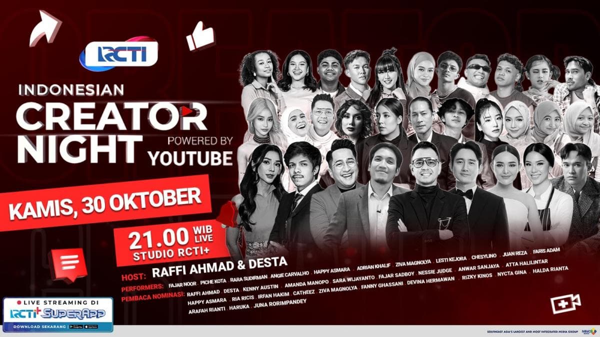 Malam Puncak Indonesian Creator Night 2025 Disiarkan Live dan Eksklusif di RCTI! Malam Puncak Indonesian Creator Night 2025 Disiarkan Live dan Eksklusif di RCTI!