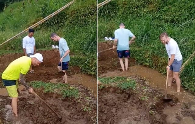 Viral Momen Bule Nyangkul di Sawah, Netizen: Petani Aja Naturalisasi Viral Momen Bule Nyangkul di Sawah, Netizen: Petani Aja Naturalisasi