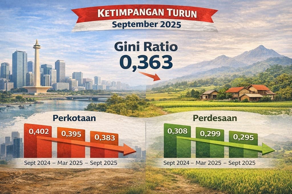 Tingkat Ketimpangan Pengeluaran Penduduk RI Turun per September 2025, Kota Penyumbang Terbesar Tingkat Ketimpangan Pengeluaran Penduduk RI Turun per September 2025, Kota Penyumbang Terbesar