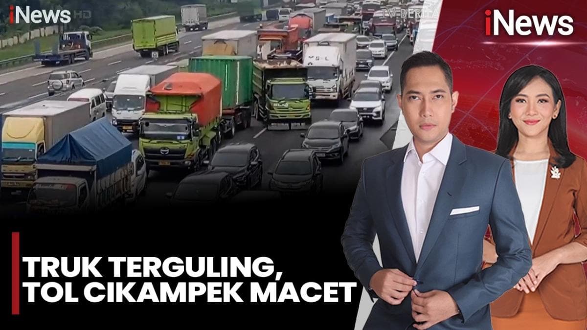 Detik-Detik Truk Terguling di Tol Jakarta-Cikampek Picu Kemacetan Panjang Detik-Detik Truk Terguling di Tol Jakarta-Cikampek Picu Kemacetan Panjang