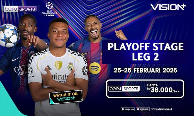 Jadwal Siaran Langsung Leg 2 Playoff 16 Besar Liga Champions 2025-2026, Live Streaming di Sini! Jadwal Siaran Langsung Leg 2 Playoff 16 Besar Liga Champions 2025-2026, Live Streaming di Sini!