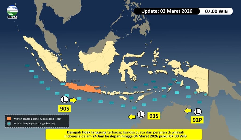 Waspada Cuaca Ekstrem! 3 Bibit Siklon Tropis Kepung Indonesia Waspada Cuaca Ekstrem! 3 Bibit Siklon Tropis Kepung Indonesia