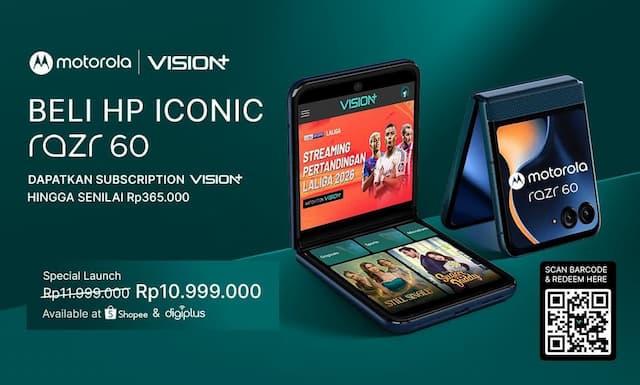 Dapatkan Voucher Subscription Vision+ Setiap Pembelian Motorola RAZR 60, Streaming Sepuasnya! Dapatkan Voucher Subscription Vision+ Setiap Pembelian Motorola RAZR 60, Streaming Sepuasnya!