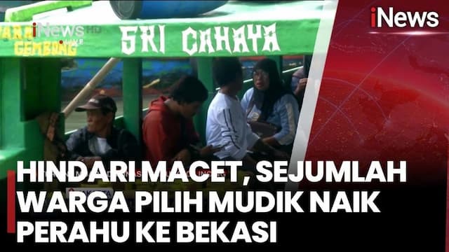 Hindari Macet, Sejumlah Warga Pilih Naik Perahu ke Bekasi Hindari Macet, Sejumlah Warga Pilih Naik Perahu ke Bekasi