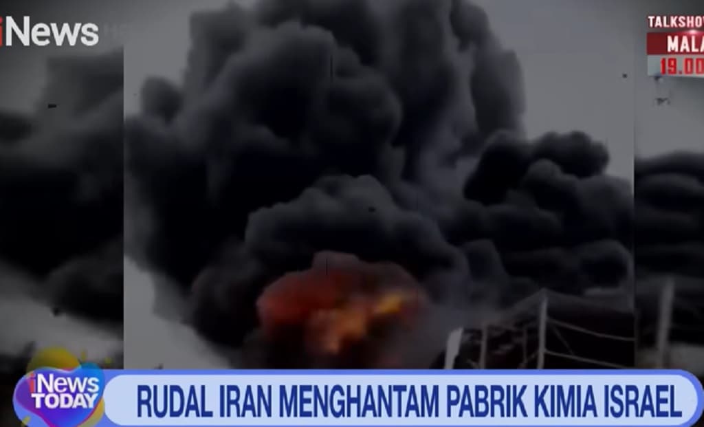 Iran Bombardir Tel Aviv dan Yerusalem, Pabrik Kimia Terbesar Israel Terbakar Hebat Iran Bombardir Tel Aviv dan Yerusalem, Pabrik Kimia Terbesar Israel Terbakar Hebat