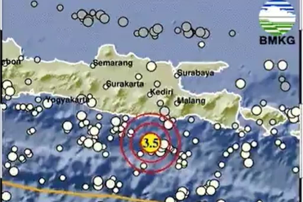 Gempa Terkini M 3,5 Guncang Blitar Jatim, Berpusat di Laut Gempa Terkini M 3,5 Guncang Blitar Jatim, Berpusat di Laut