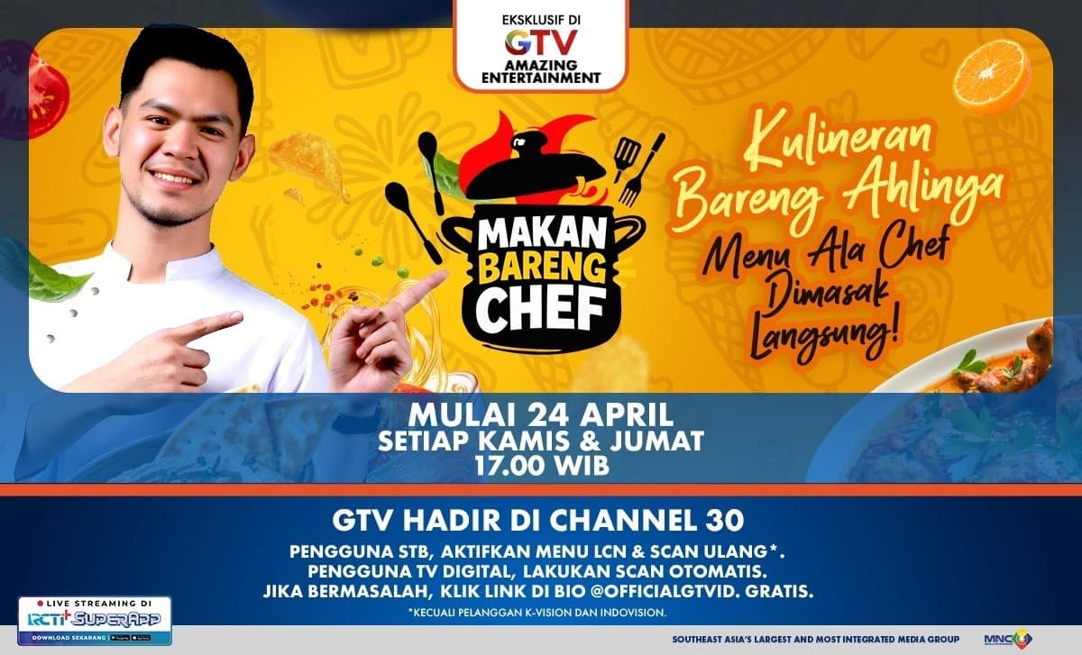 Siap-Siap Ngiler! Makan Bareng Chef di GTV Bakal Bikin Pengalaman Kuliner Kamu Naik Level Siap-Siap Ngiler! Makan Bareng Chef di GTV Bakal Bikin Pengalaman Kuliner Kamu Naik Level