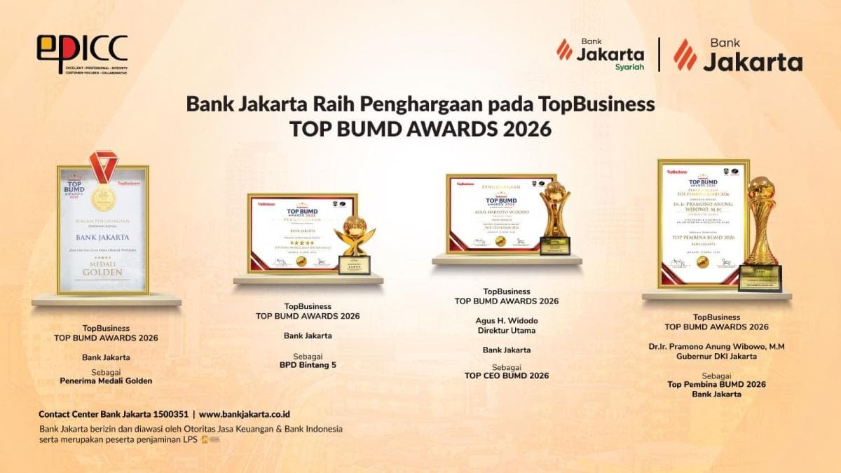 Konsisten Lanjutkan Transformasi, Bank Jakarta Raih TOP BUMD Awards 2026 Konsisten Lanjutkan Transformasi, Bank Jakarta Raih TOP BUMD Awards 2026