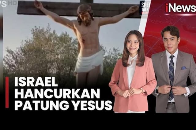 Tentara Israel Hancurkan Patung Yesus di Lebanon Pakai Palu Godam Tentara Israel Hancurkan Patung Yesus di Lebanon Pakai Palu Godam