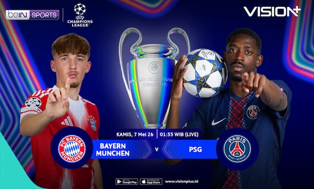 Jadwal dan Link Live Streaming Bayern Munchen vs PSG di Leg 2 Semifinal Liga Champions, Sengit Menuju Final! Jadwal dan Link Live Streaming Bayern Munchen vs PSG di Leg 2 Semifinal Liga Champions, Sengit Menuju Final!