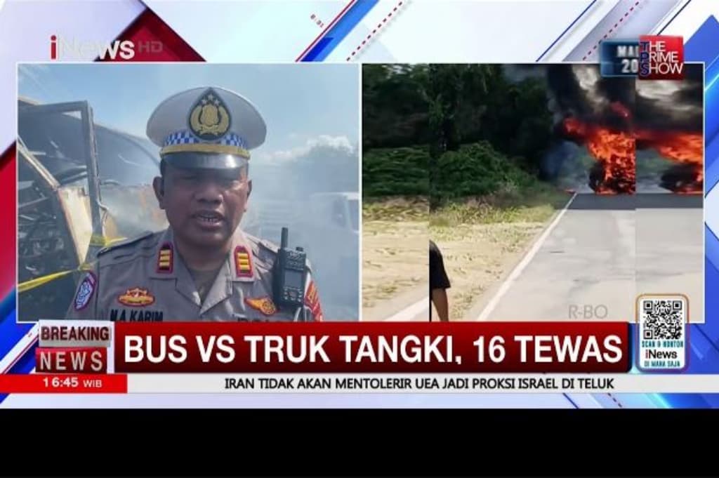 Kecelakaan Bus ALS vs Truk Tangki hingga Terbakar di Muratara, 16 Tewas 4 Luka-Luka Kecelakaan Bus ALS vs Truk Tangki hingga Terbakar di Muratara, 16 Tewas 4 Luka-Luka