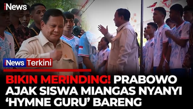 Saat Prabowo Ajak Siswa SMKN 2 Talaud Nyanyi Hymne Guru Saat Prabowo Ajak Siswa SMKN 2 Talaud Nyanyi Hymne Guru