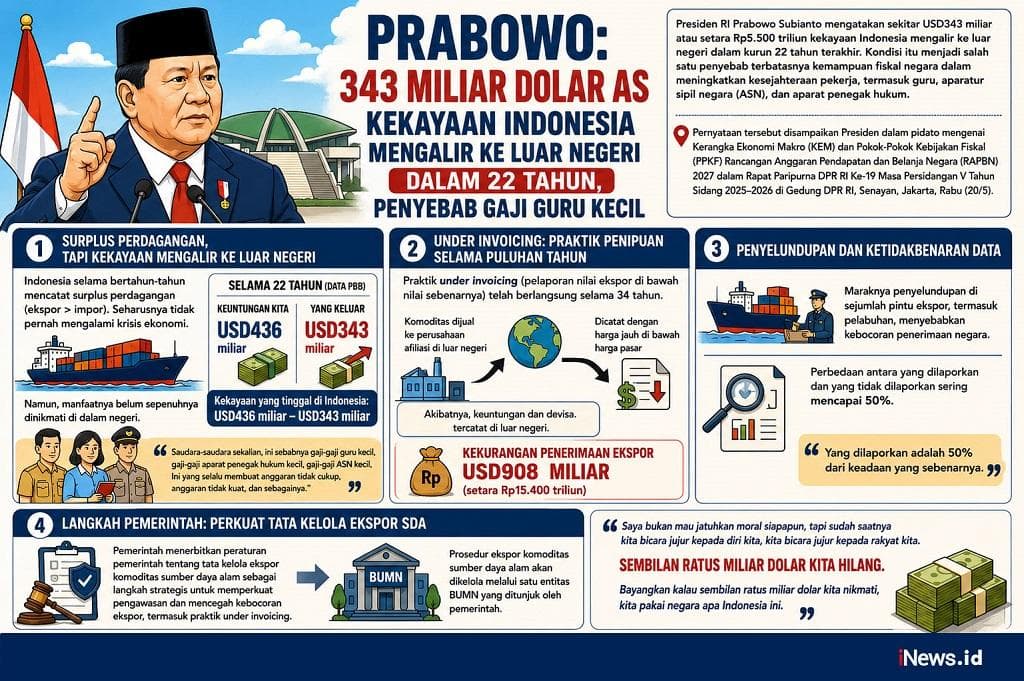 Prabowo: Rp5.500 Triliun Kekayaan RI Mengalir ke Luar Negeri, Pemicu Gaji Guru Kecil Prabowo: Rp5.500 Triliun Kekayaan RI Mengalir ke Luar Negeri, Pemicu Gaji Guru Kecil