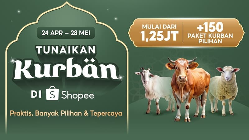 Sambut Iduladha 1447 H dengan Berkurban di Shopee, Praktis dan Terpercaya! Sambut Iduladha 1447 H dengan Berkurban di Shopee, Praktis dan Terpercaya!