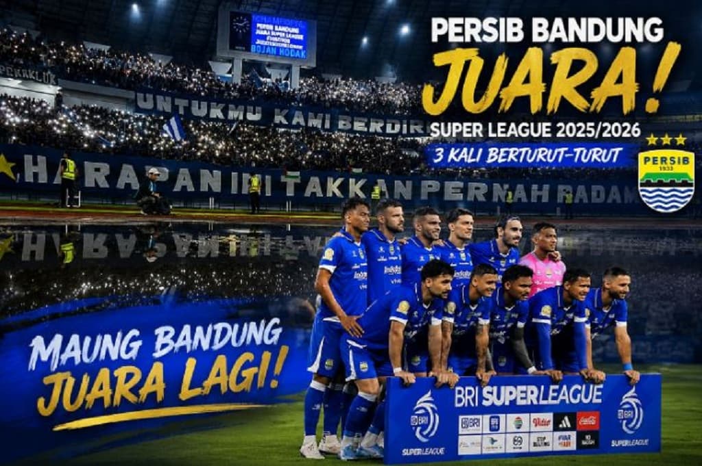 Persib Bandung Juara Tiga Kali Beruntun, GBLA Bergemuruh oleh Ribuan Bobotoh Persib Bandung Juara Tiga Kali Beruntun, GBLA Bergemuruh oleh Ribuan Bobotoh