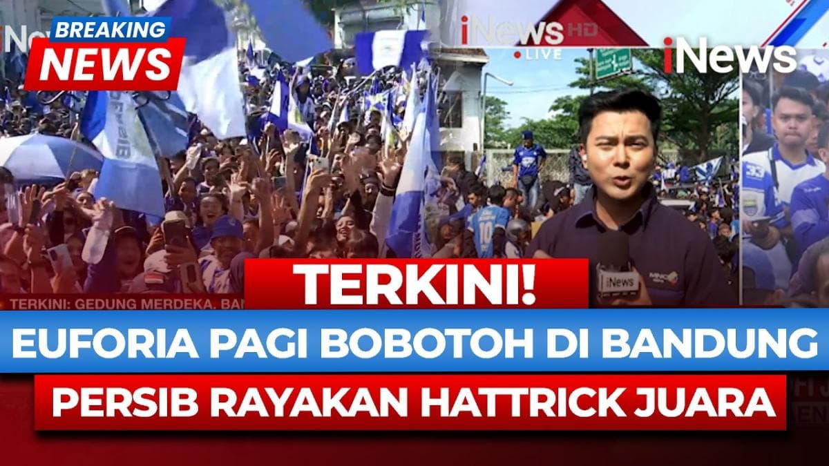 Lautan Biru Kepung Kota Kembang, Ribuan Bobotoh Rayakan Hattrick Juara Persib Bandung Lautan Biru Kepung Kota Kembang, Ribuan Bobotoh Rayakan Hattrick Juara Persib Bandung