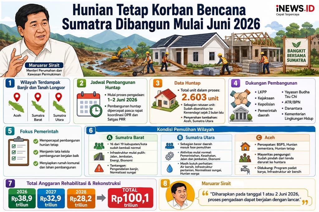 Hunian Tetap untuk Korban Bencana Sumatra Dibangun Mulai Juni 2026 Hunian Tetap untuk Korban Bencana Sumatra Dibangun Mulai Juni 2026