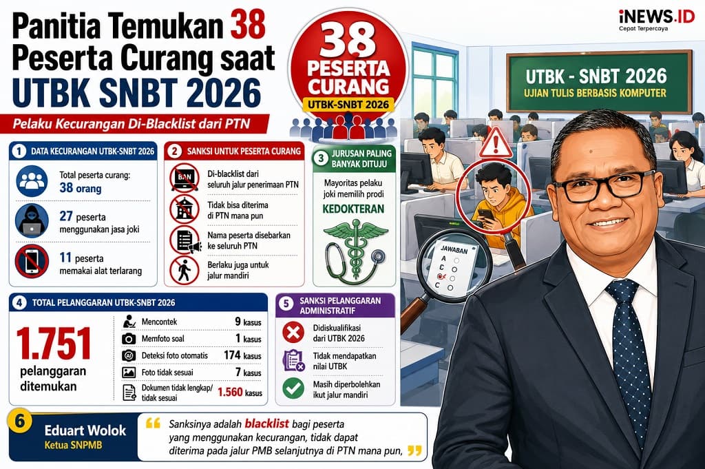Panitia Temukan 38 Peserta UTBK SNBT 2026 Curang, Langsung Di-blacklist! Panitia Temukan 38 Peserta UTBK SNBT 2026 Curang, Langsung Di-blacklist!